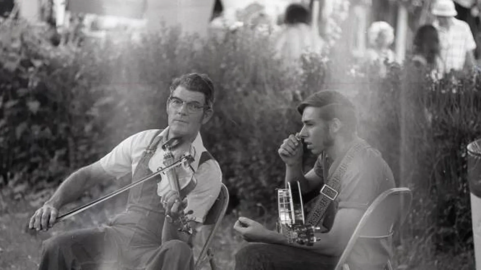 Musicians playing offstage during an Ohio music contest, 1977