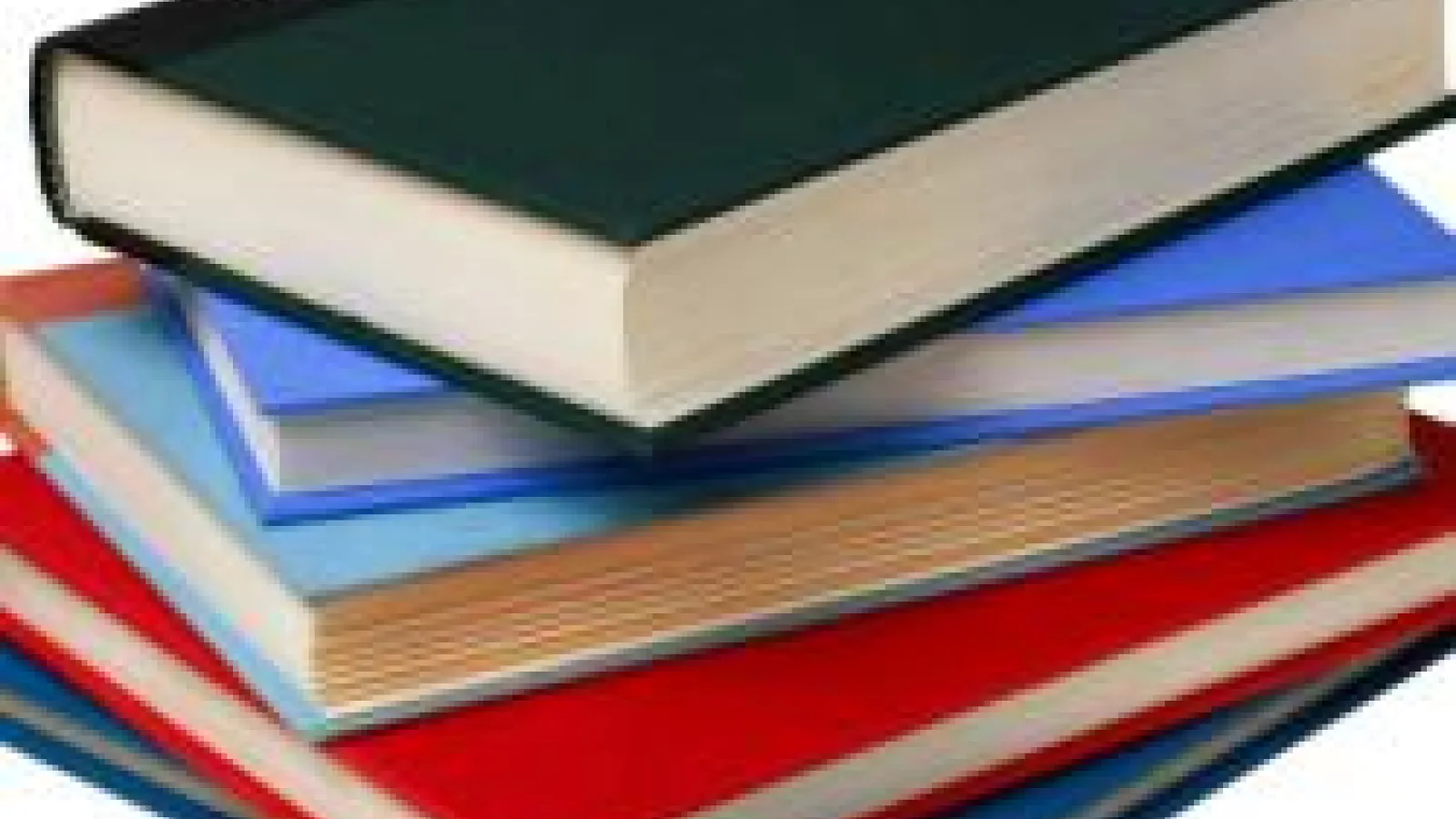 Five different colored books stacked on top of each other representing the Publishing Workshop