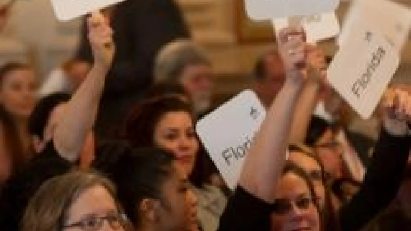 Audience members at a gathering for the National Arts Advocacy Day