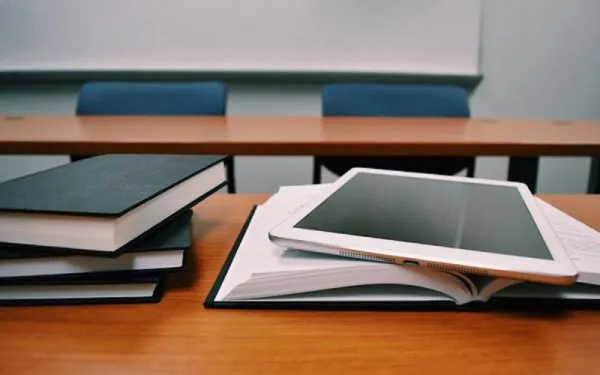 tablet and books