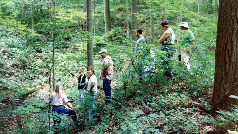 A group travelling to Tinker Cave. 
